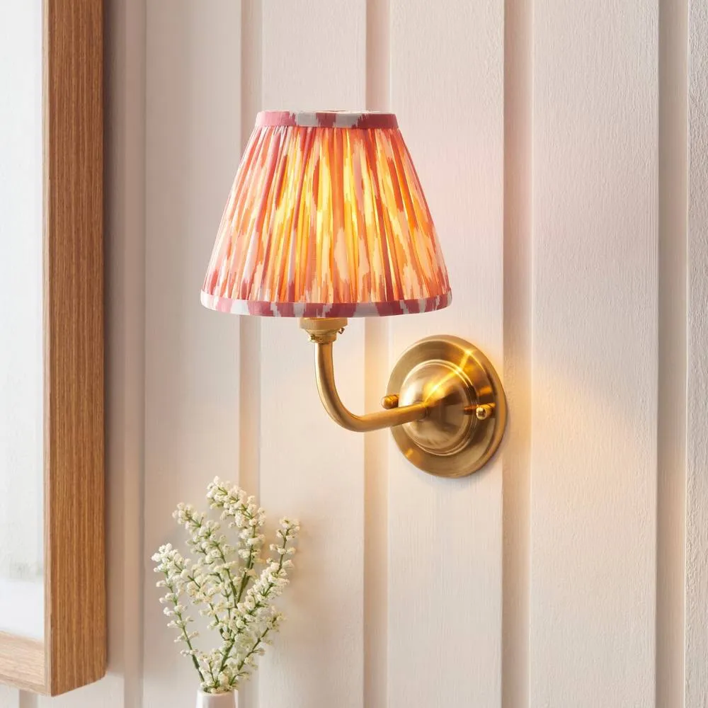 Netlighting Dome Arc Wall Light Pink Fabric Ikat Shade 16cm B22 2