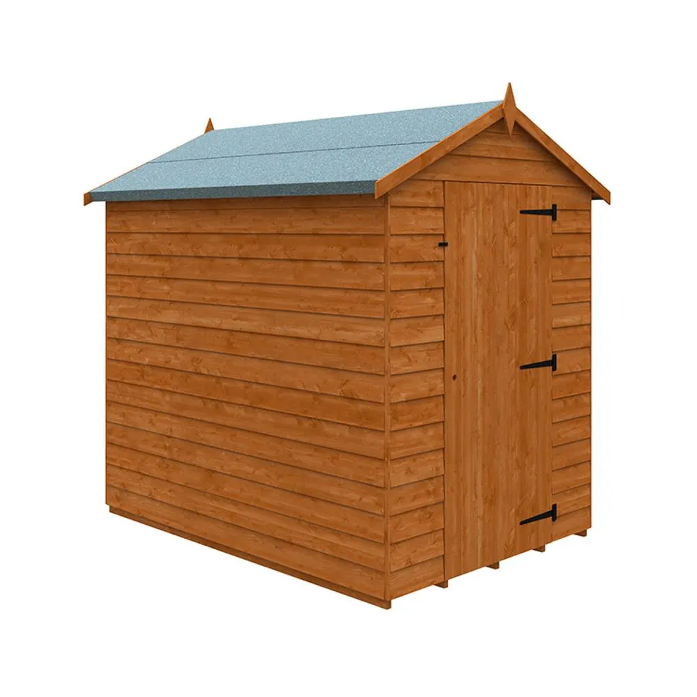 Buttercup Farm 7 x 5 Feet Value Apex 9mm Shed - Solid Wood/Softwood/Pine in Burnt Orange