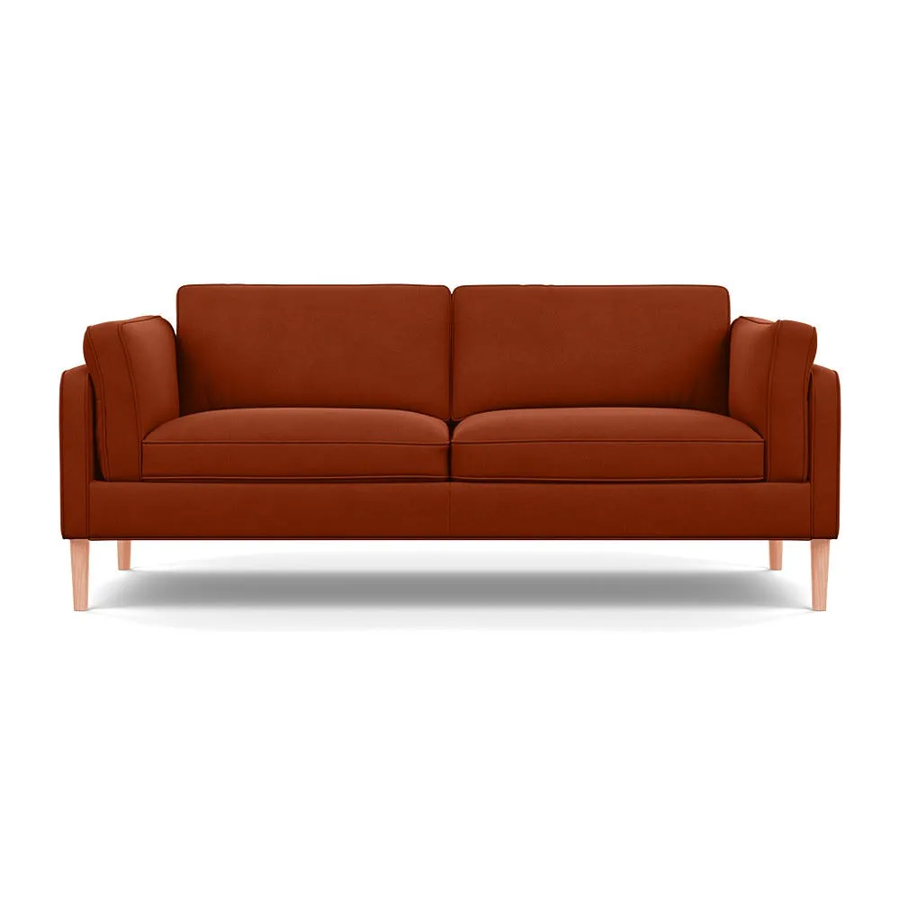 Heal's Sonno 3 Seater Nobilis Velvet Rust Natural Feet