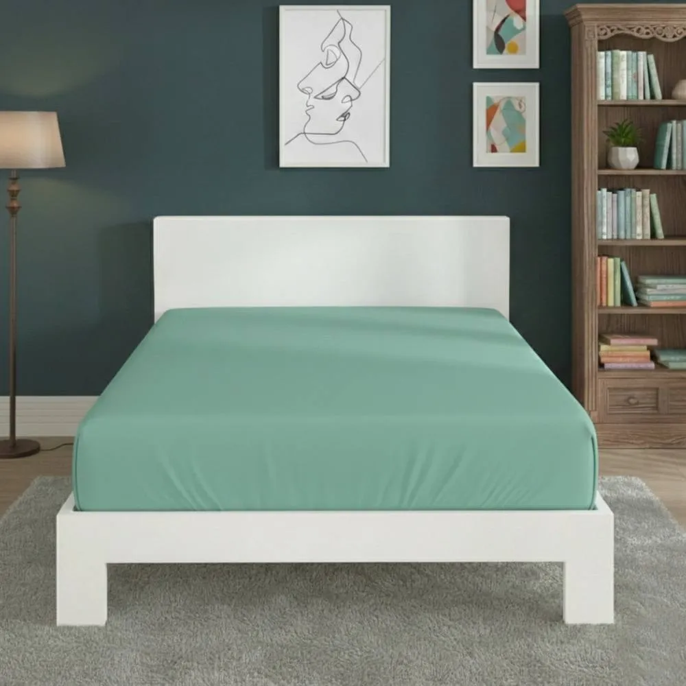 Snug City Polycotton Fitted Sheet Extra Deep 40cm Skirt Easy Care in Mint