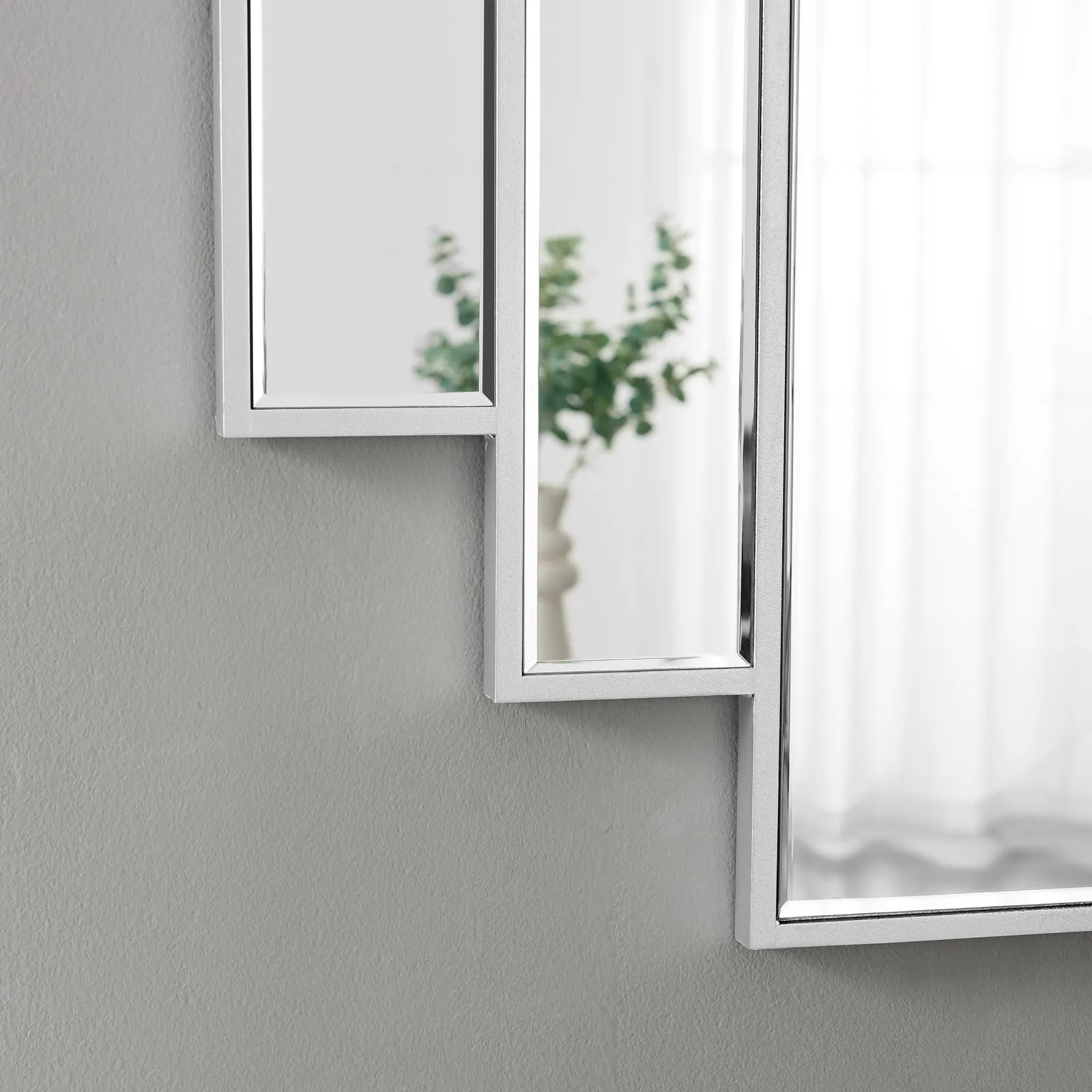 FurnitureboxUK Deco Large 1920s Inspired Silver Framed Wall Mirror 3