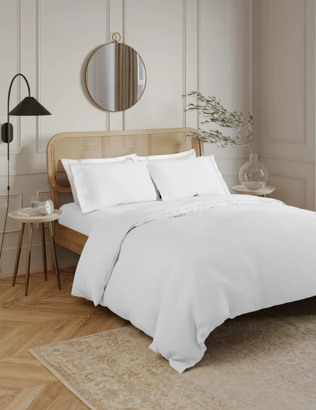 M&S Egyptian Cotton 230 Thread Count Crisp Duvet Cover Ice White