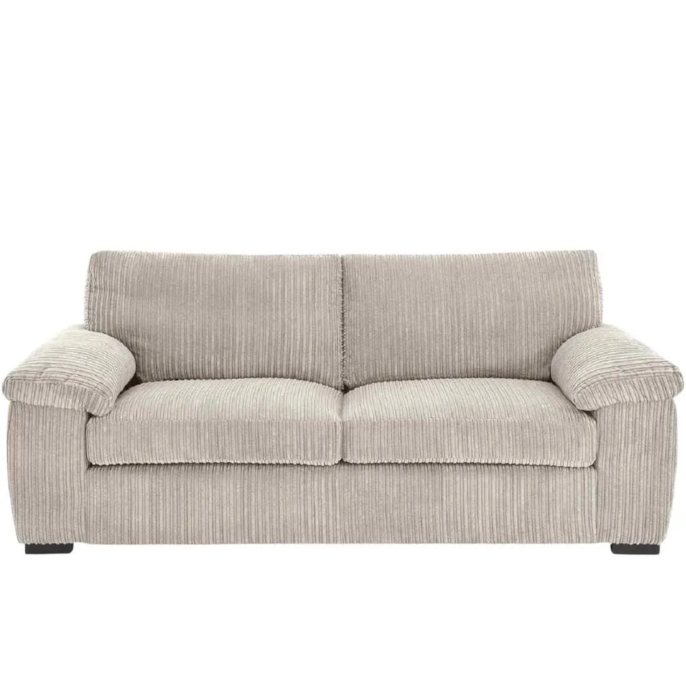 Bliss Furniture Jumbo Cord 3 Seater Sofa with Soft Cord Fabric in Cream