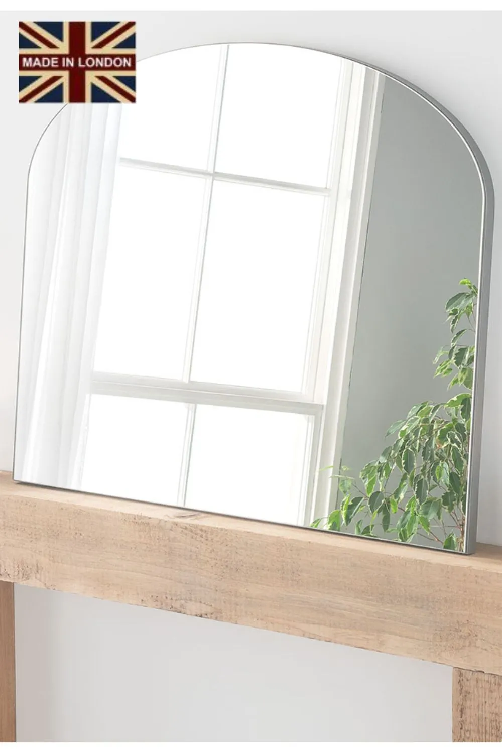 Yearn Mirrors Minimal Plain Mantle Mirror Silver 91(w) x 69cm(h)