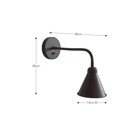 Newton Industrial Goose Neck Adjustable Plug In Wall Light 6