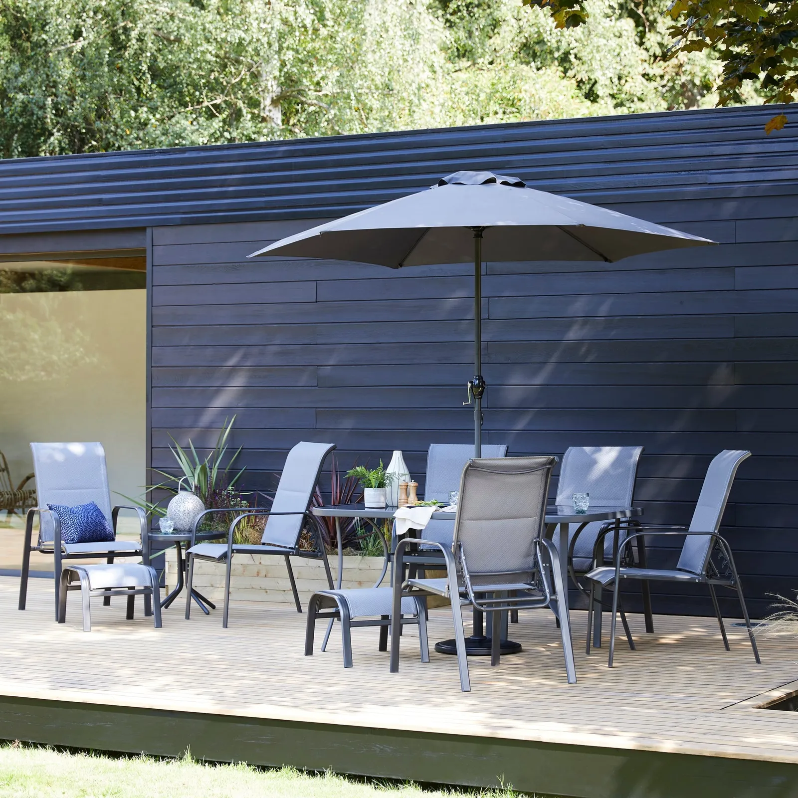 Montreal 6 Seater Dining Set Grey