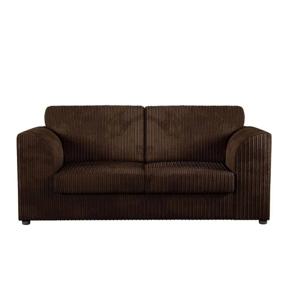 Bliss Furniture Jumbo Cord High Back 3 Seater Sofa Luxury in Brown
