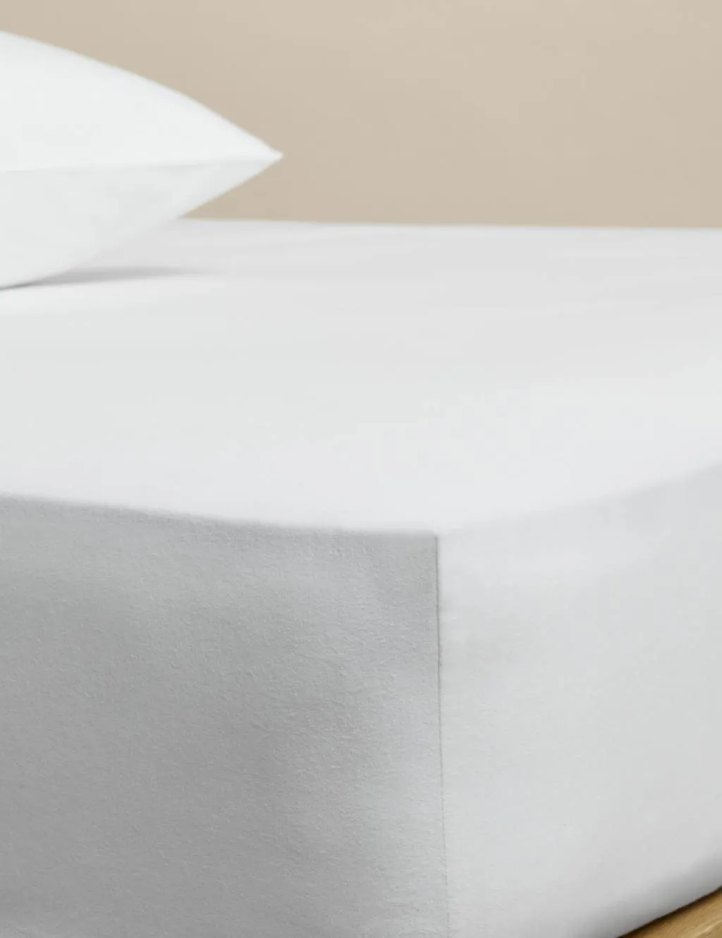M&S Pure Cotton Brushed Fitted Sheet White