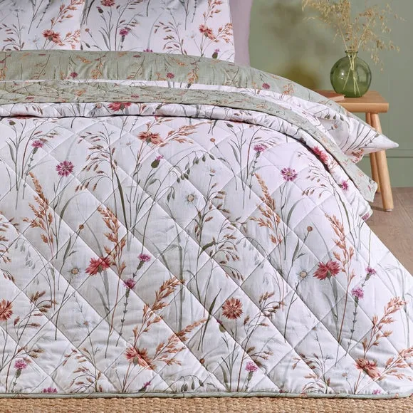 Catherine Lansfield Grasmere Brushed Floral Bedspread