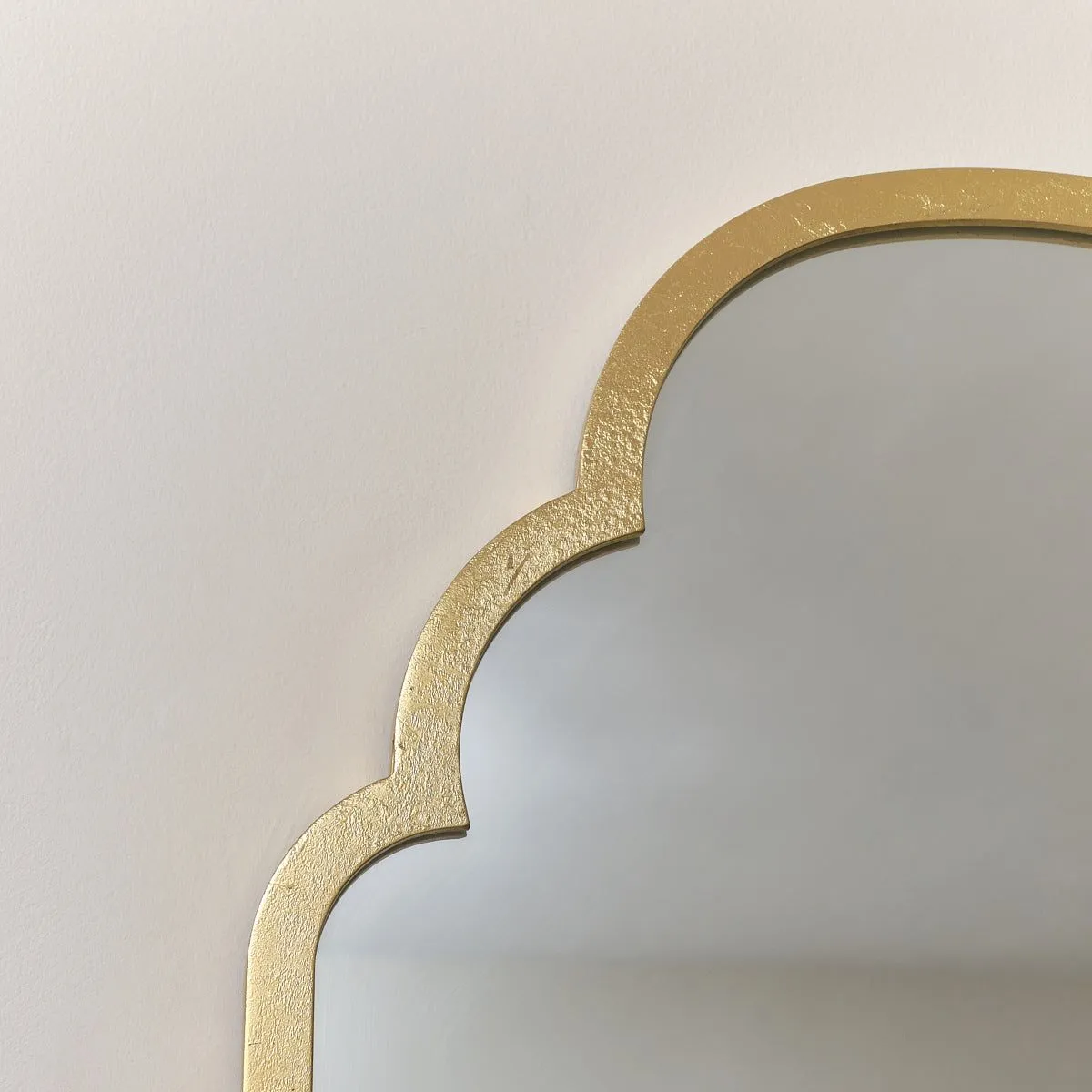 Melody Maison Gold Foiled Curved Scalloped Framed Wall Mirror 50cm X 100cm 4