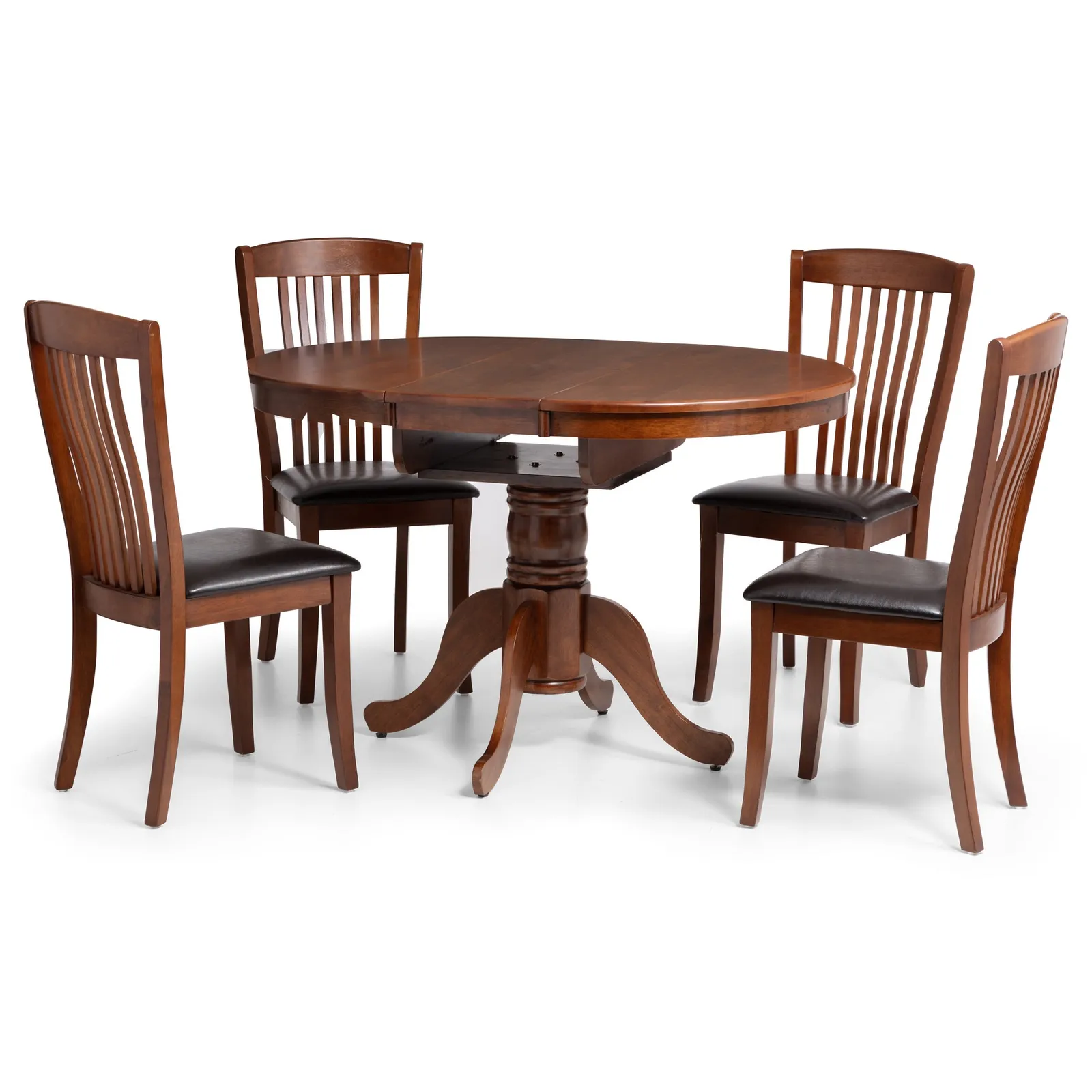 Cantebury Dining Table with 4 Chairs Brown and Black
