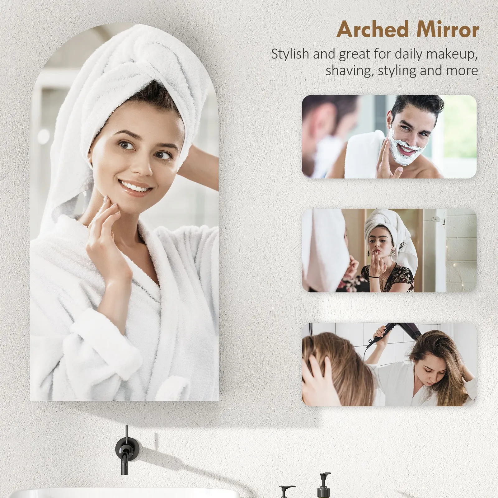 HOMCOM Bathroom Mirror Cabinet with Adjustable Glass Shelves in White 4