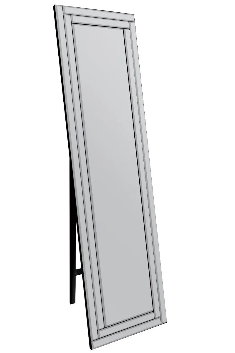 MirrorOutlet Luxford All Glass Bevel Free Standing Cheval Dress Mirror 150 x 40CM in Silver 3