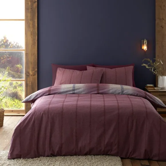 Catherine Lansfield Melrose Tweed 100% Brushed Cotton Duvet Cover & Pillowcase Set 3