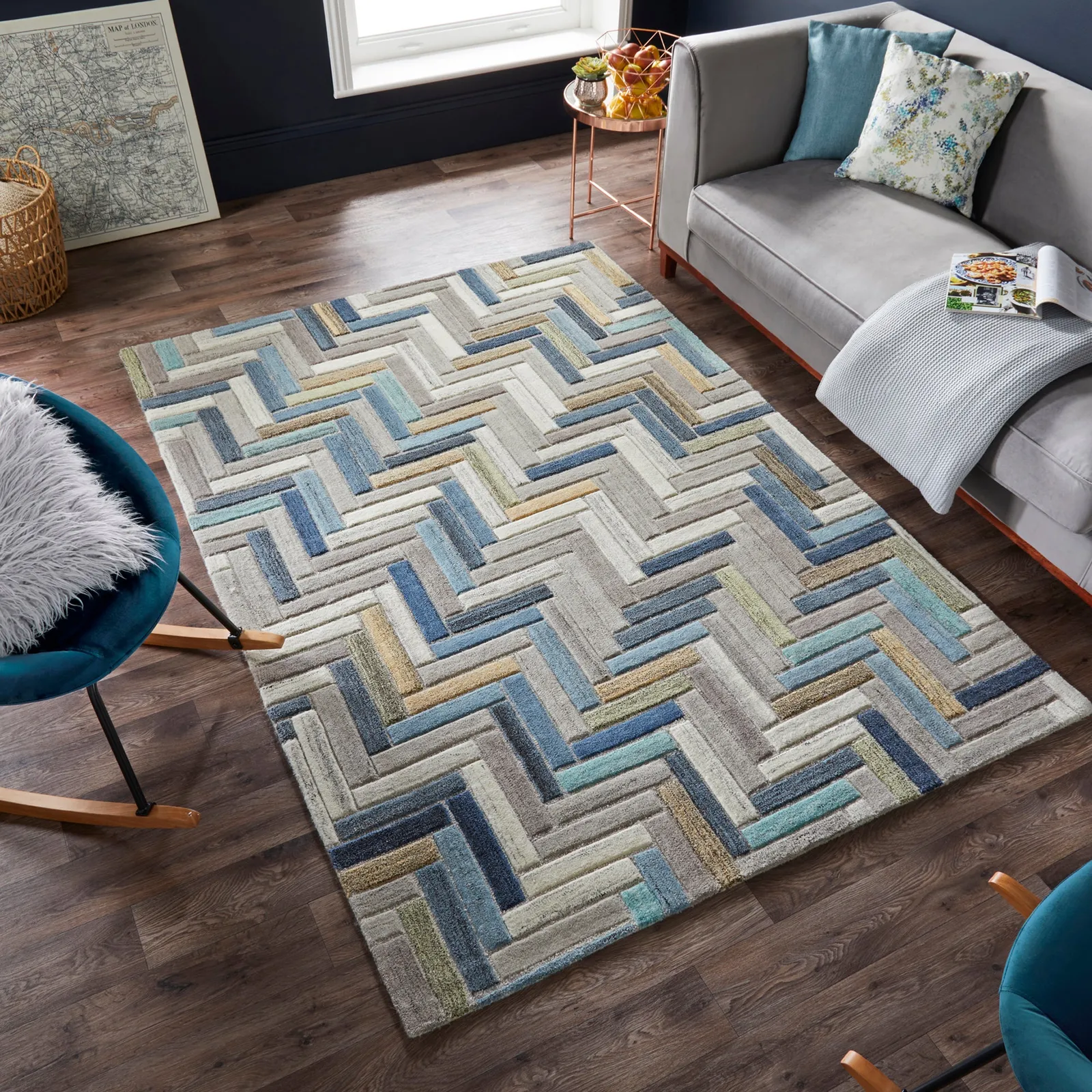 Russo Wool Geometric Modern Rug 1