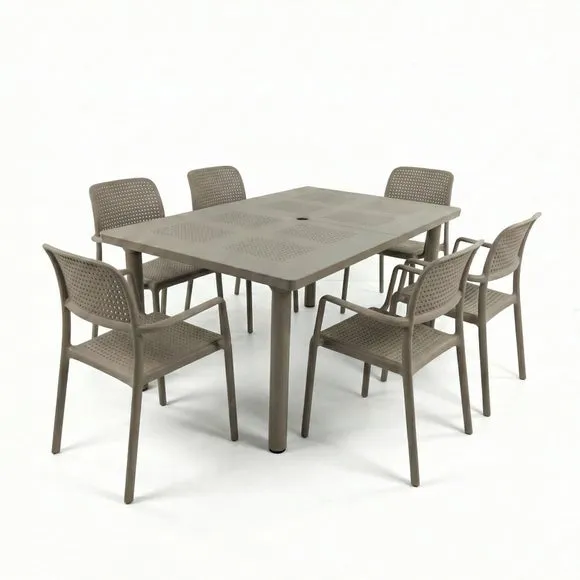 Libeccio 6 Seater Outdoor Dining Set with 6 Bora Chairs 2