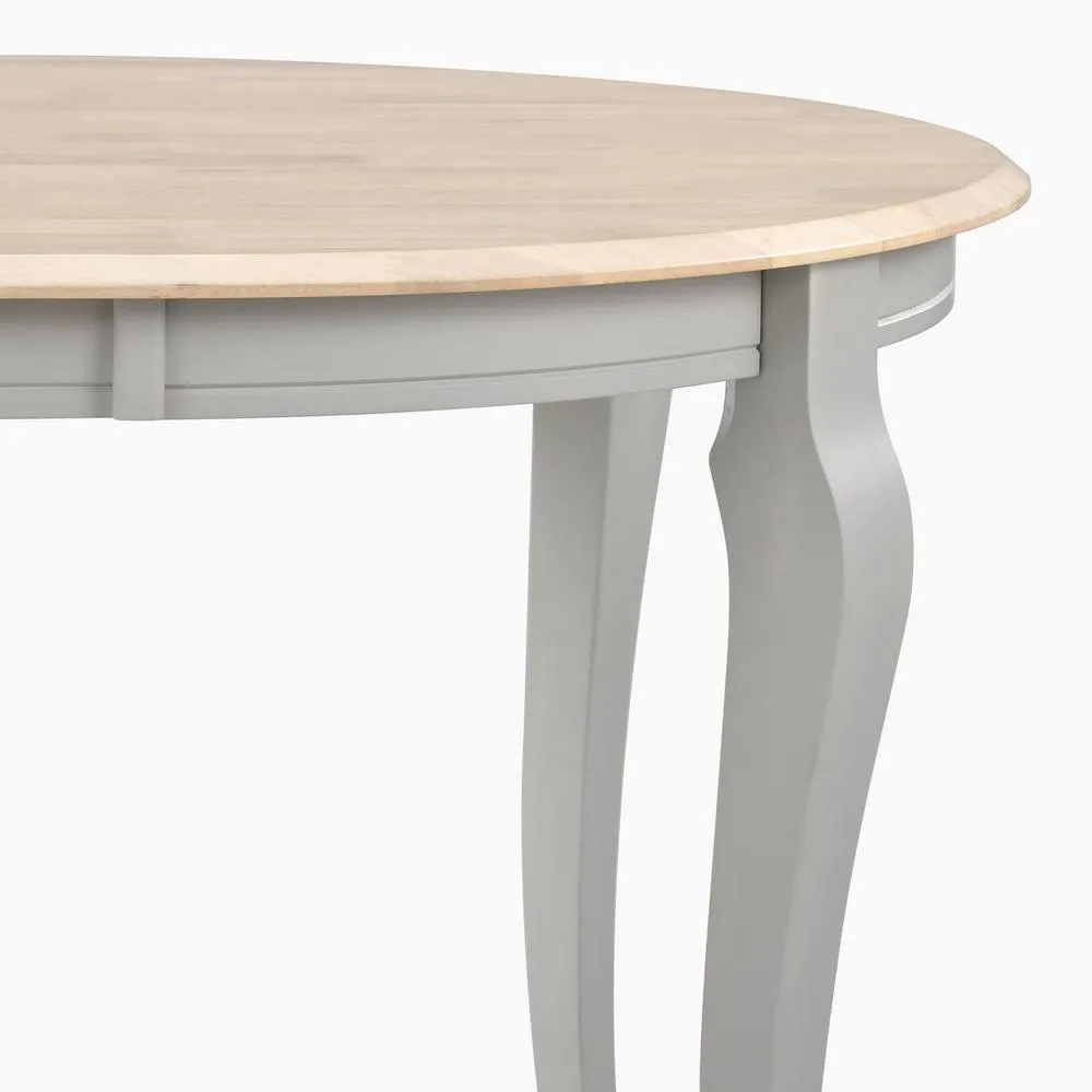 FurnitureboxUK Newport Oval Whitewash & Light Grey Wood 6 Seater Dining Table in White 4