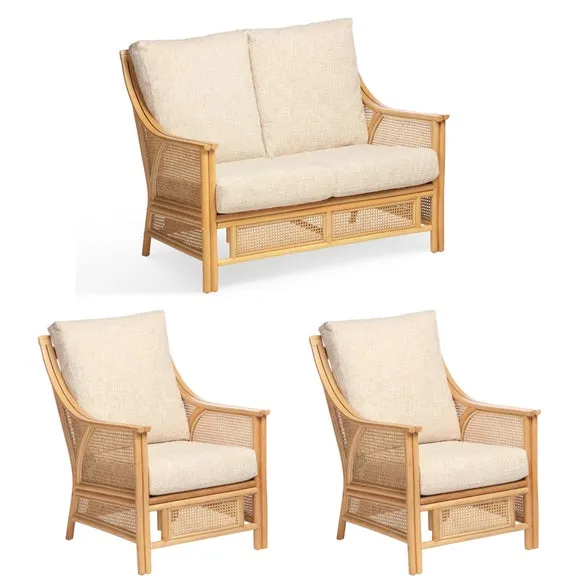 Desser Chester Rattan 2 Seater Sofa & 2 Chairs Set 2
