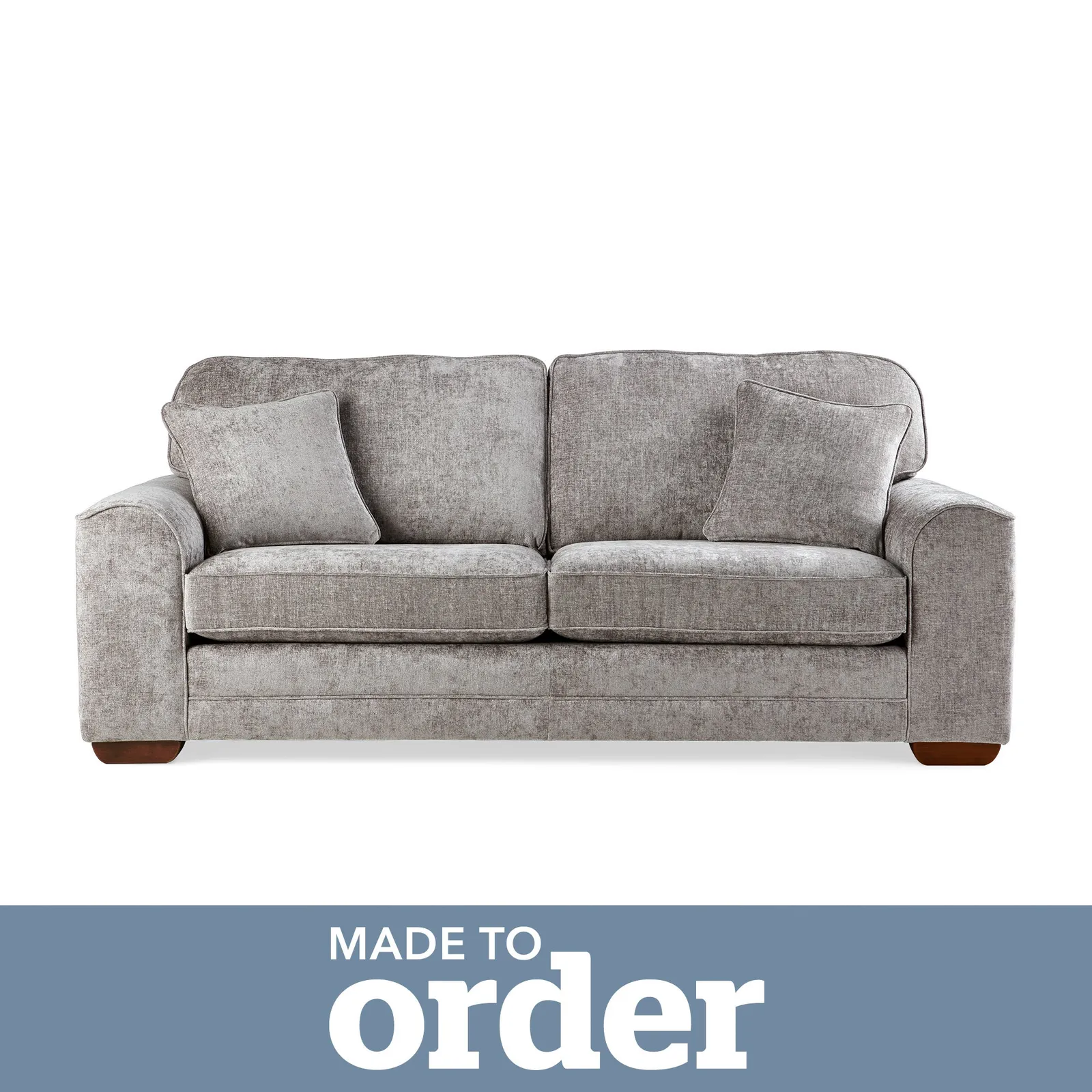 Morello 3 Seater Sofa Luxury Chenille Premium Chenille Grey