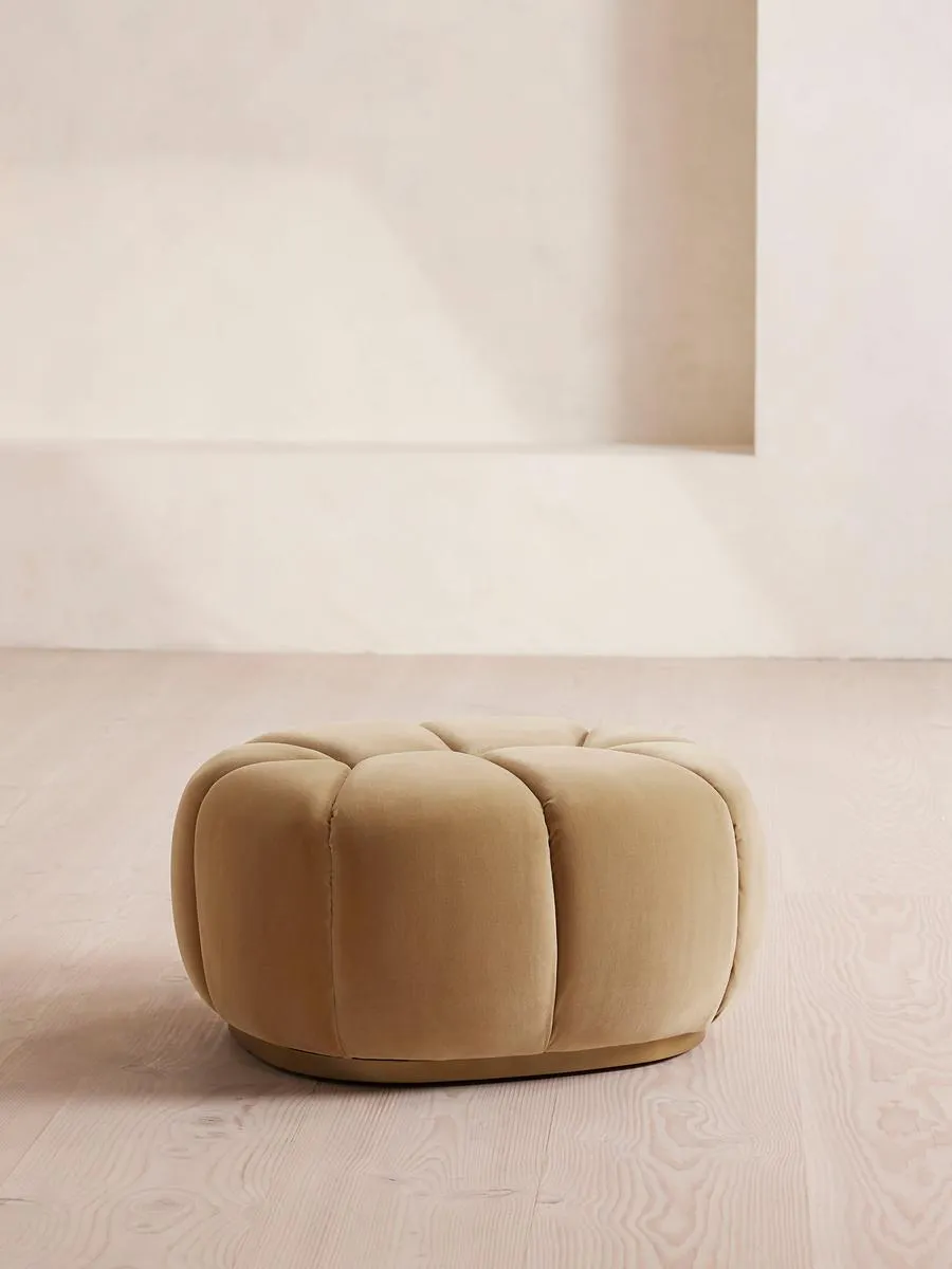 Garret Footstool, Velvet Camel