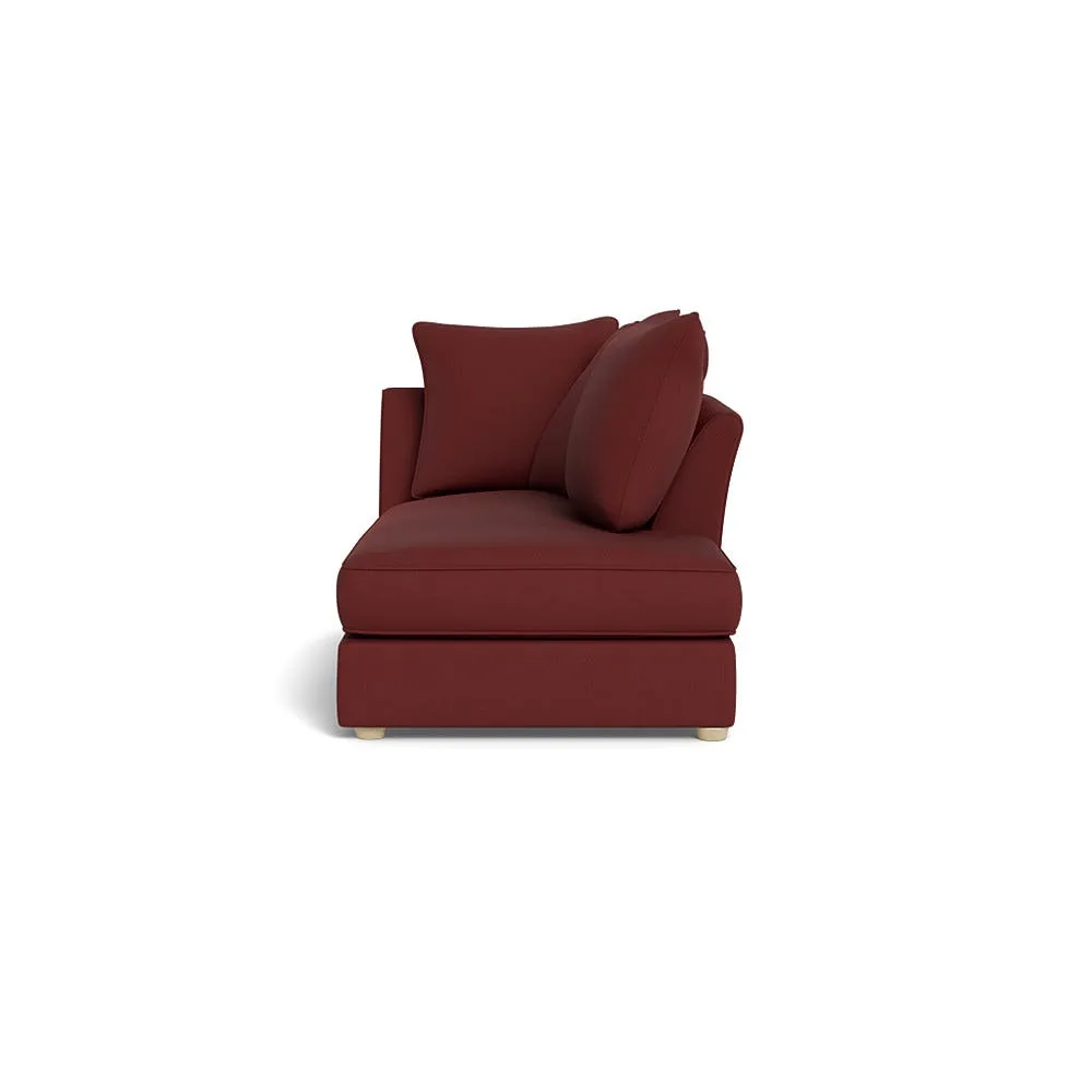 Heal's Tailor Right Hand Facing Chaise Unit Capelo Linen-Cotton Etruscan Red Natural Feet 1
