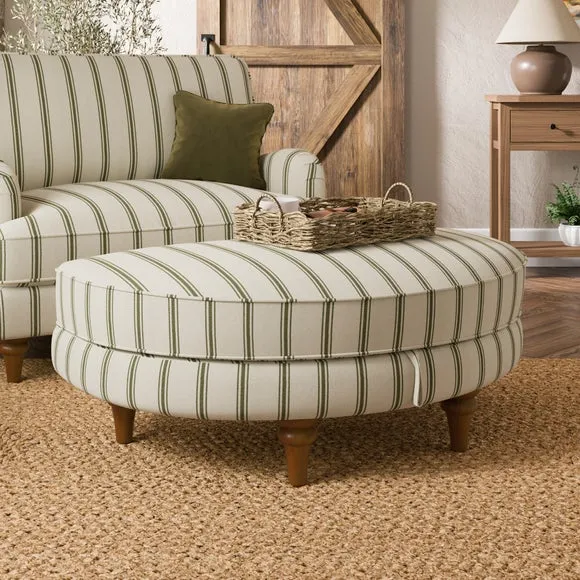 Beatrice II Folkstone Stripe Oval Snuggle Storage Footstool