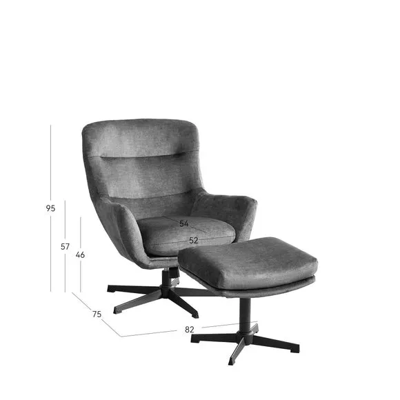 Image Furnishings Isla Swivel Recliner Chair with Footstool 5