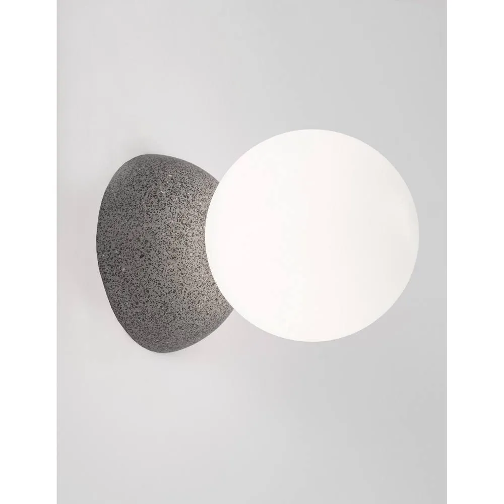 Netlighting Zero Wall Lamp Grey Concrete Opal Glass LED G9 2