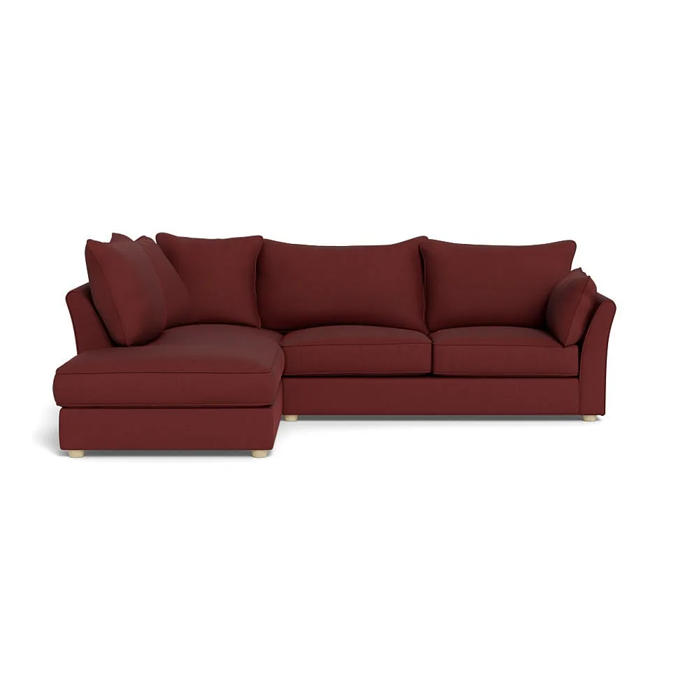 Heal's Tailor Left Hand Facing Corner Sofa Capelo Linen-Cotton Etruscan Red Natural Feet 1