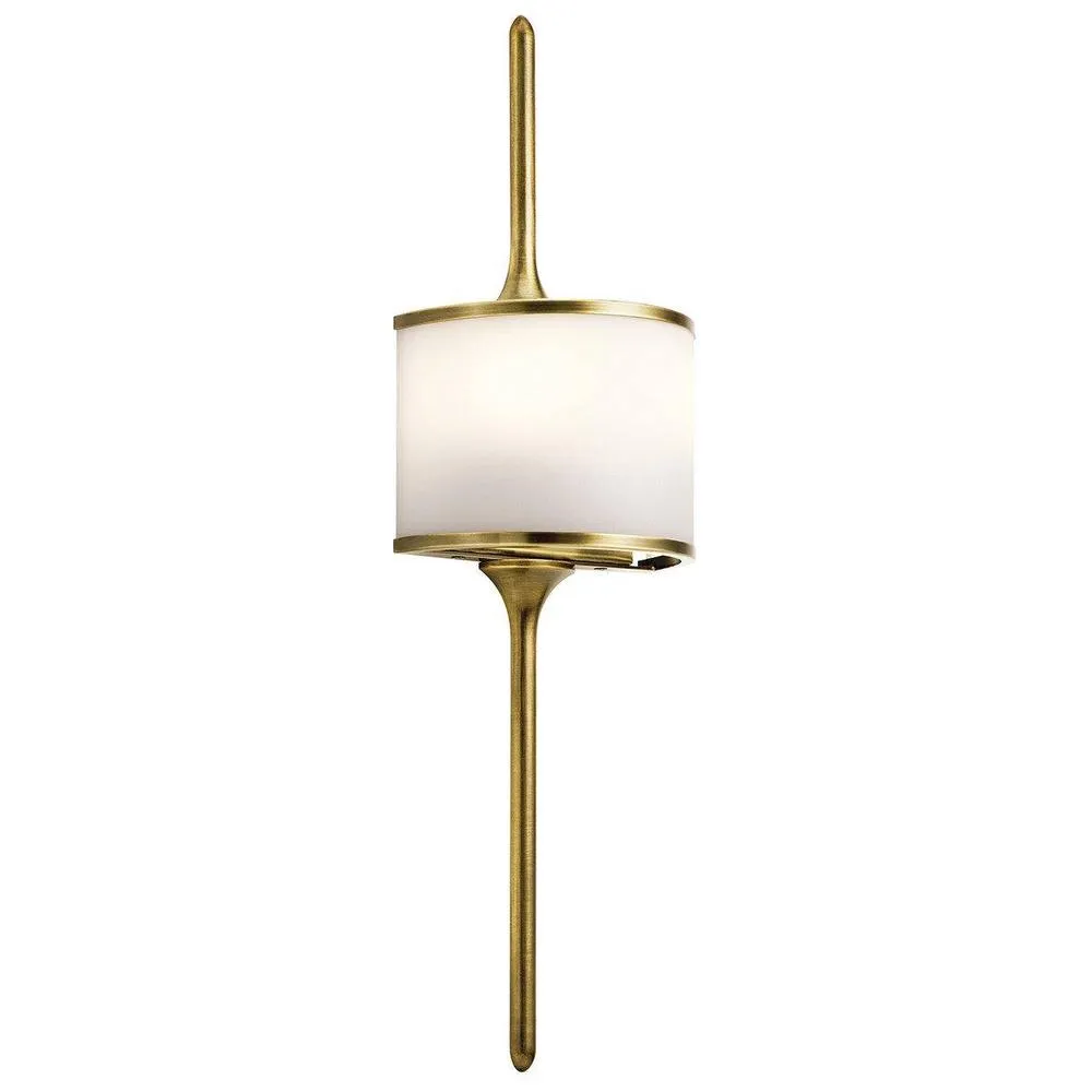 Netlighting Mona 2 Light Bathroom Wall Light Brass IP44 G9 in Yellow
