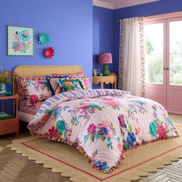 Sophie Robinson Flourish Floral 100% Cotton Duvet Cover & Pillowcase Set