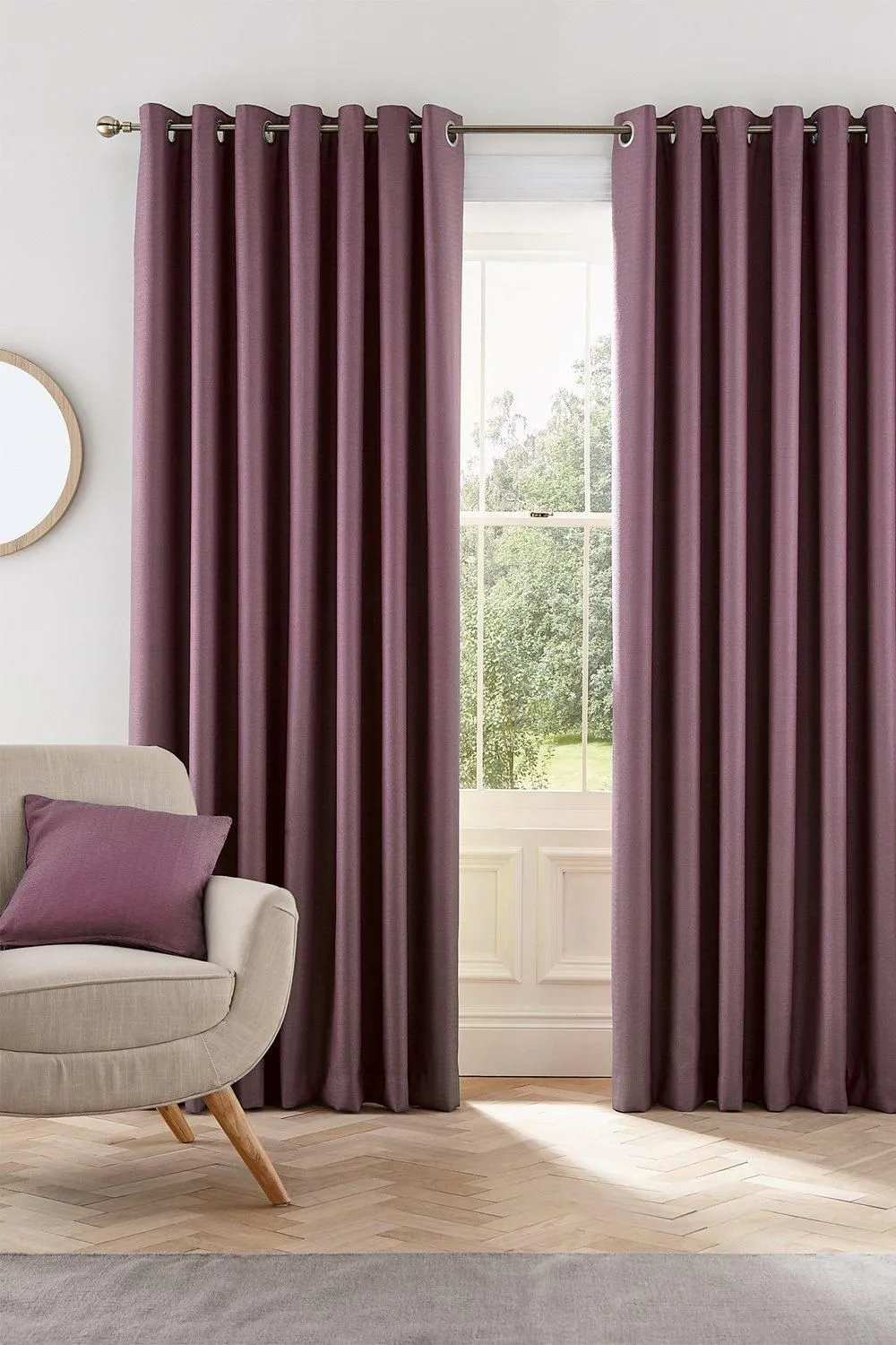 Helena Springfield 'Eden' Woven Lined Curtains in Purple 1