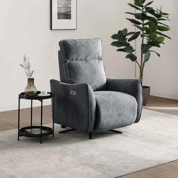 Emil Chenille Recliner Swivel Chair