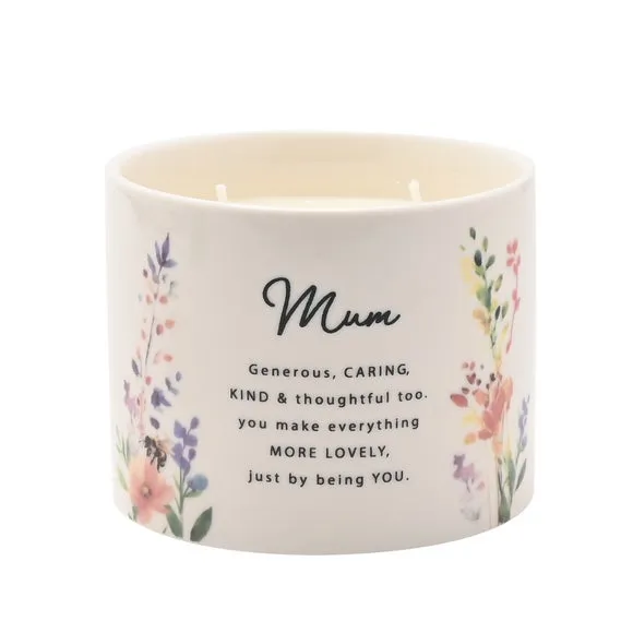 The Cottage Garden Peach Floral Multi Wick Ceramic Candle 5
