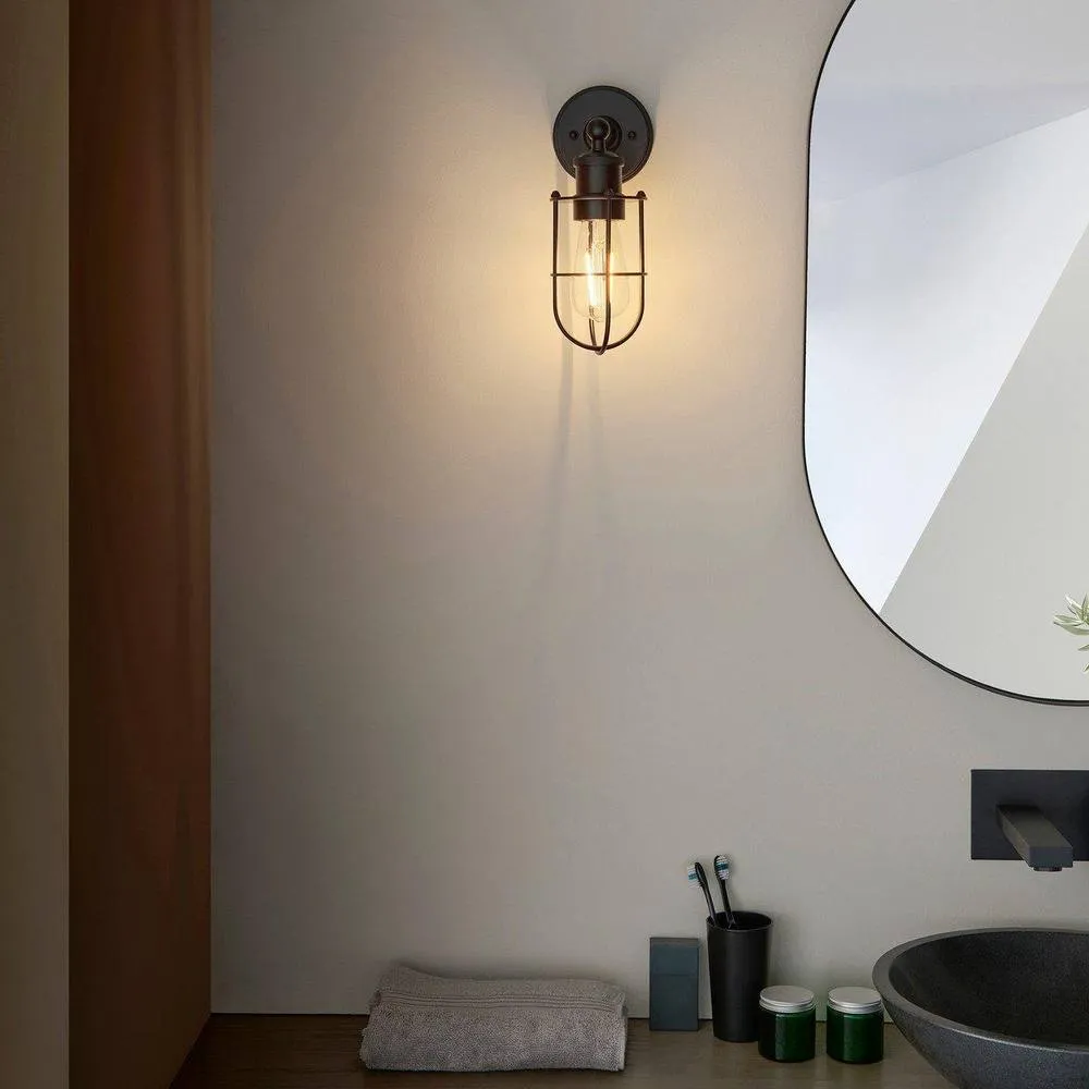 Netlighting 'TREVISO' Non Dimmable Stylish Contemporary Metal Bathroom Wall Lamp in Black 5