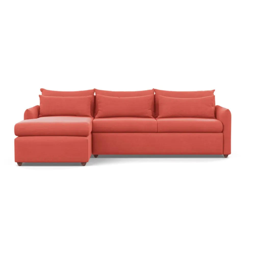 Heal's Pillow Large Left Hand Corner Chaise Linen Grenadine Chestnut Stain