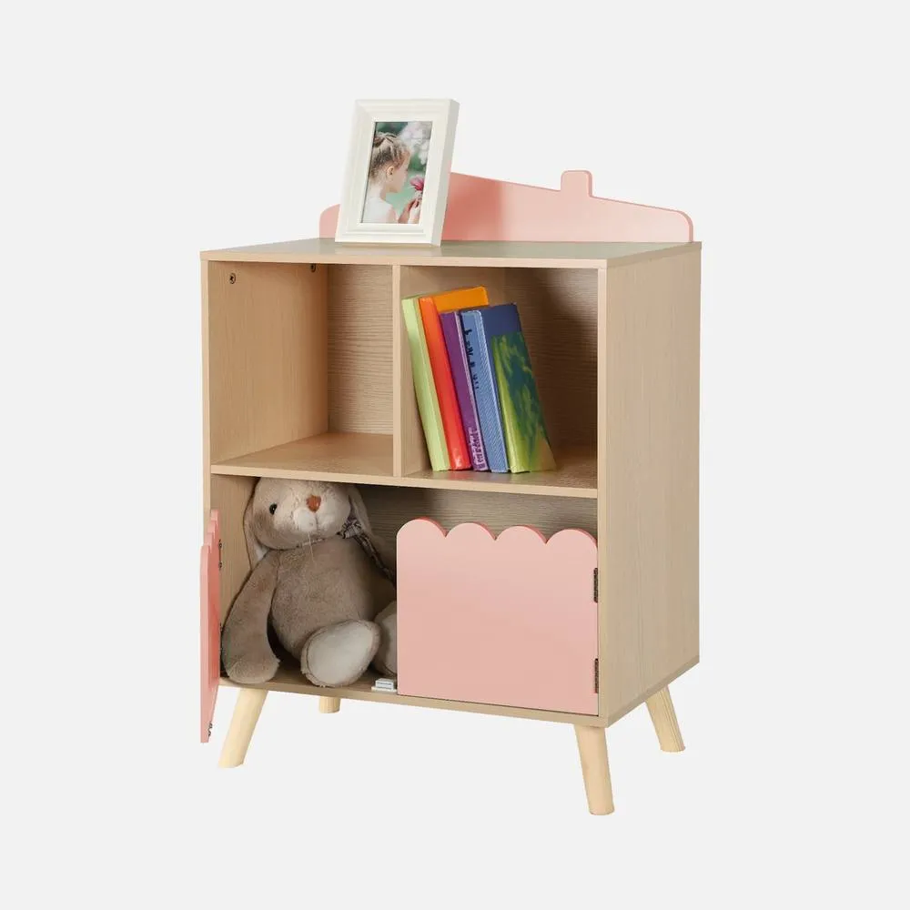 sweeek 2-shelf 2-door Bookcase in Pink 4
