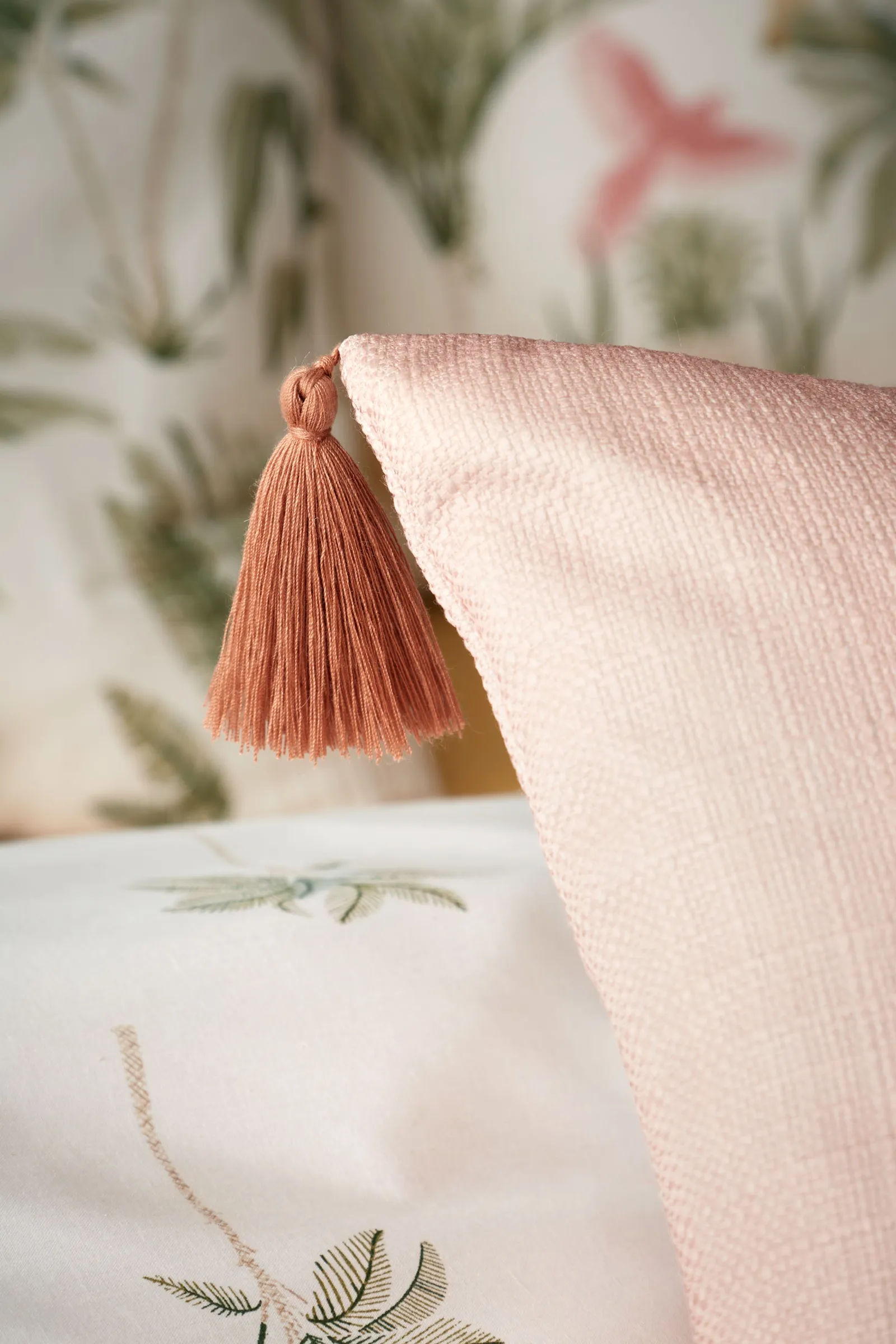Catherine Lansfield 'Paradiso Tufted Palm' Cushion in Pink 3