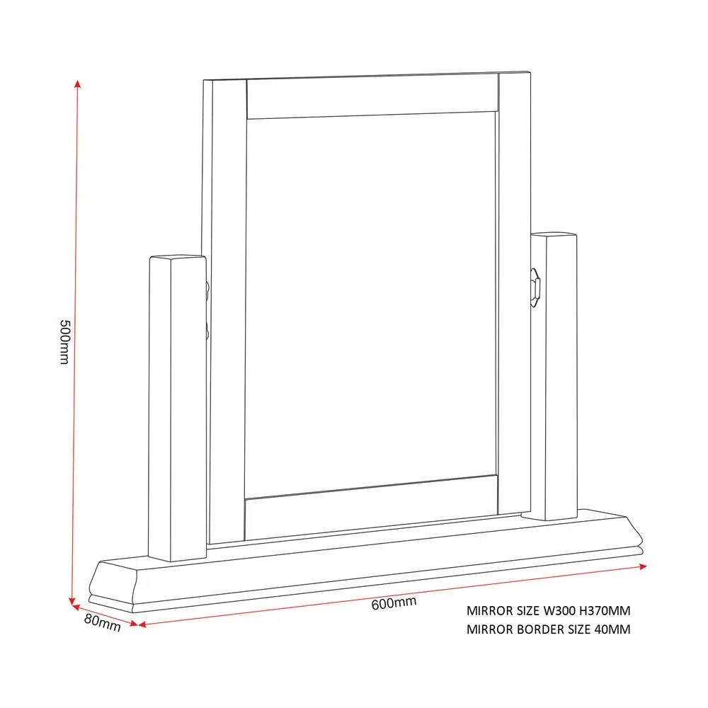 Seconique Bordeaux Dressing Table Mirror in Ivory 6