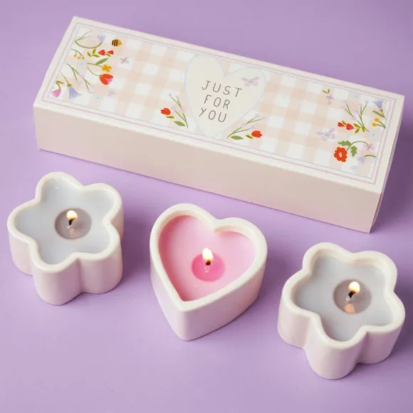 Love Life Just For You Set of 3 Lychee & Raspberry Mini Candles