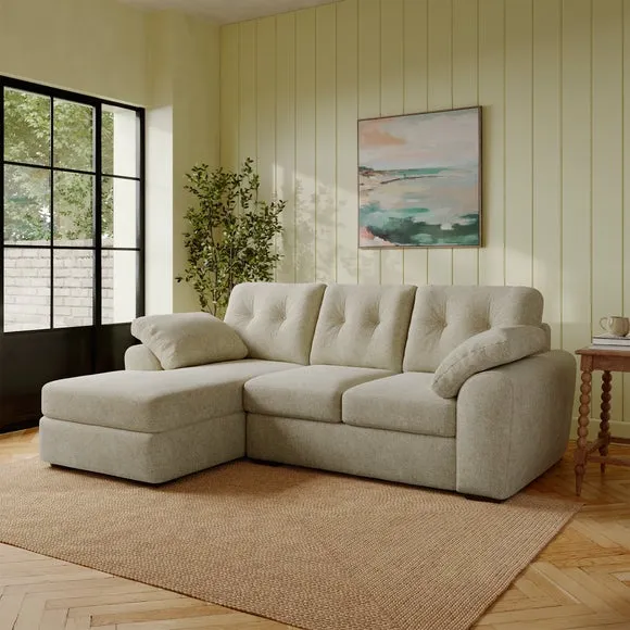 Milton Soft Chenille Corner Chaise Sofa 1