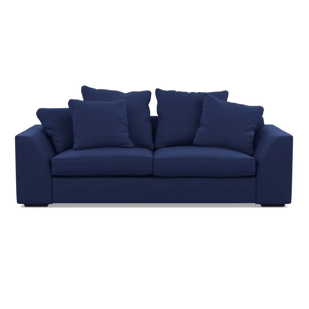 Heal's Cumulus 4 Seater Sofa Melton Wool New Navy Black Feet 2