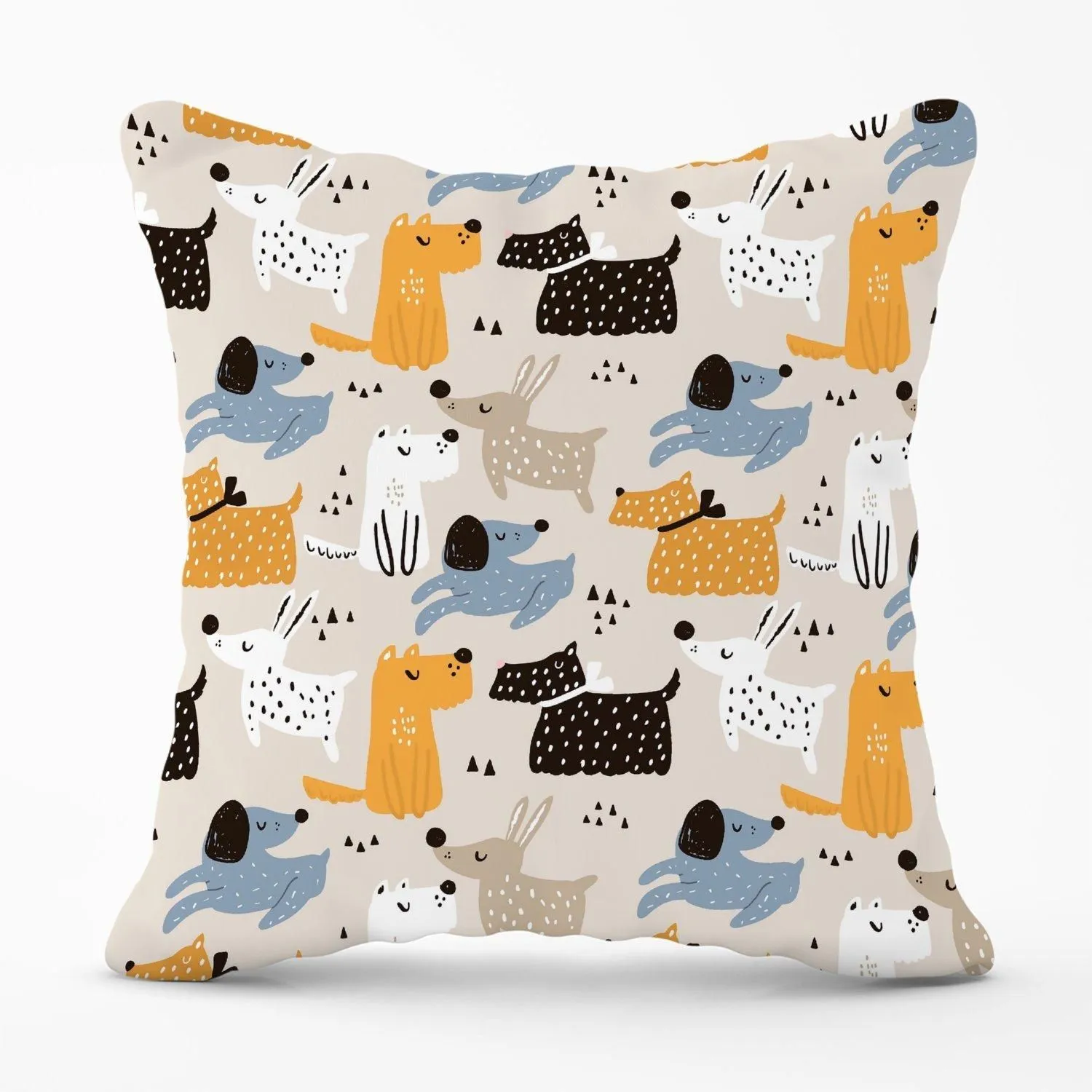 Warren Reed - Designer Hand Drawn Dogs Outdoor Cushion in Brown