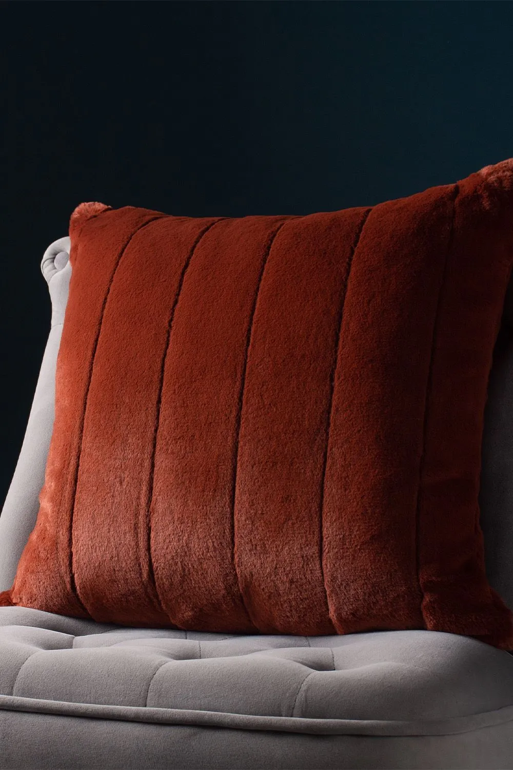 Paoletti Empress Alaskan Faux Fur Cushion in Orange 4