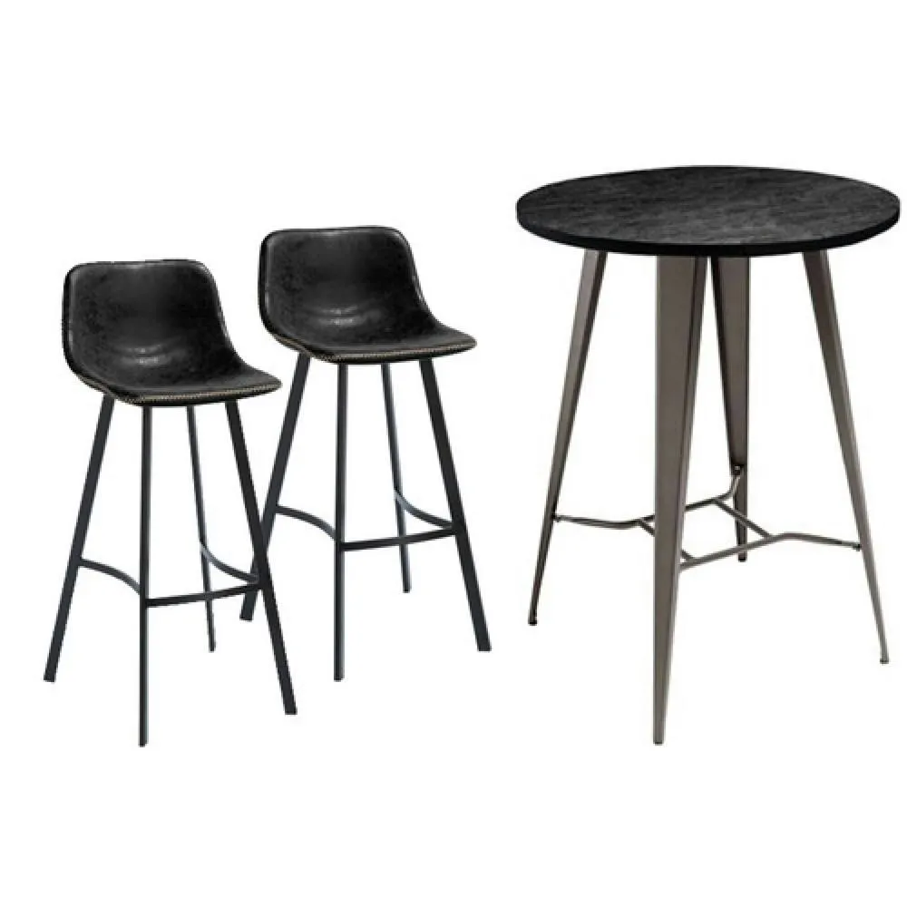 netfurniture Hartford Bar Stool & Tolix Round Table Package in Brown 2