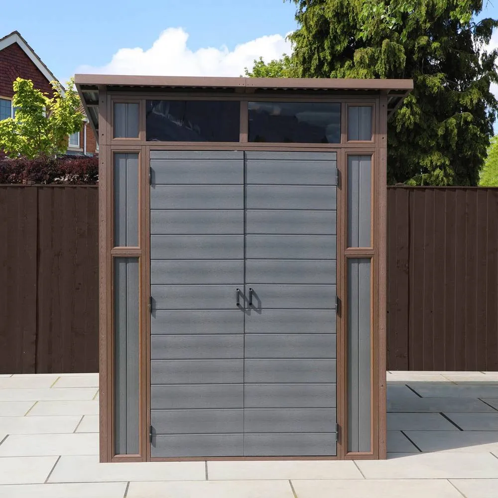Mercia 7 x 7 Feet Premium Composite Pent Shed - L208 x W203 x H240 cm - Grey 5
