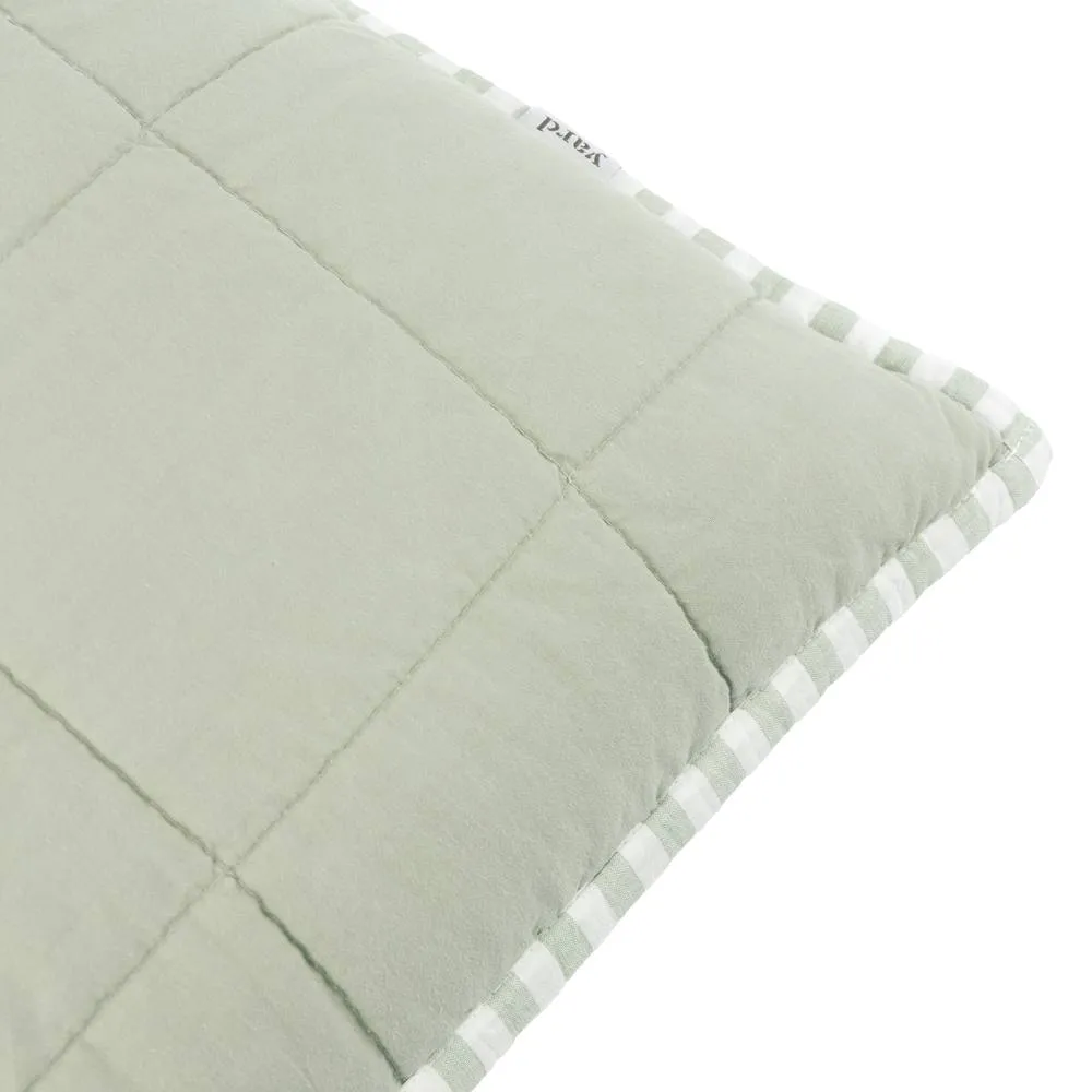 Yard Hebden Striped 100% Cotton Cushion in Pale Green 6