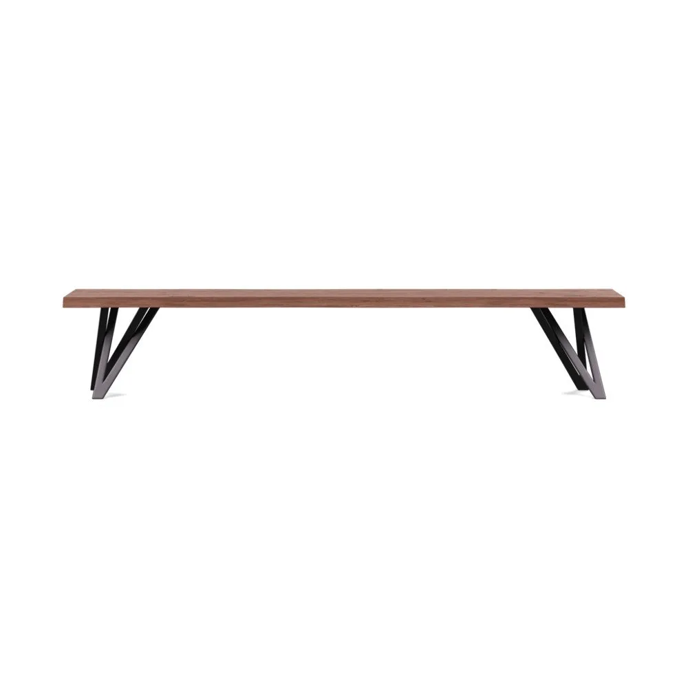 Heal's Vienna Bench 220x35cm Oiled Walnut Natural Edge Filled 1