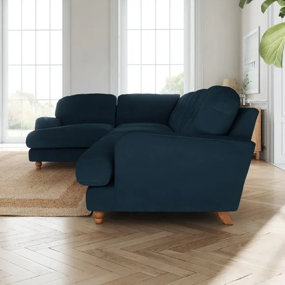 Martha Matte Plush Velvet Full Corner Sofa 2