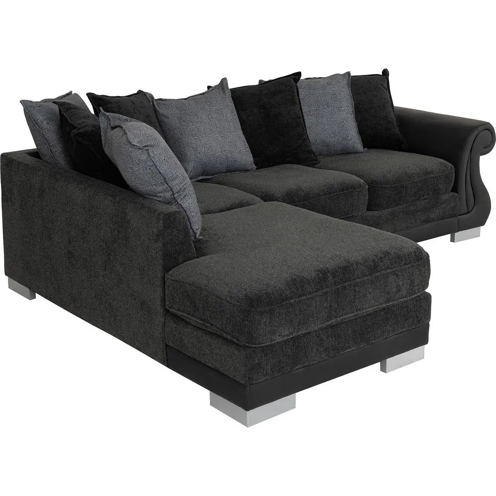 Seconique Elsa Left Hand Corner Sofa in Dark Grey 5